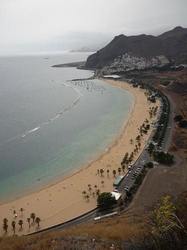 Hauptstadt Teneriffa: Santa Cruz de Tenerife - Teneriffa Strand Santa Cruz Meer .